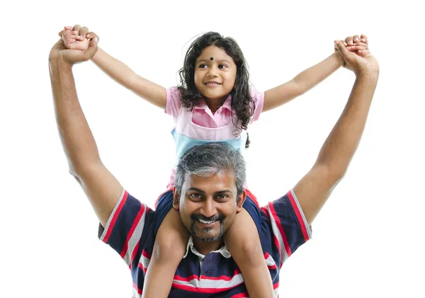 印度父亲和女儿 — 图库照片