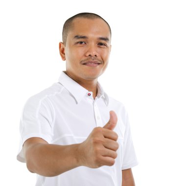 Thumb up Southeast Asian man clipart