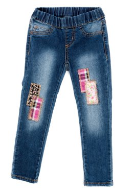 Jeans with patches clipart