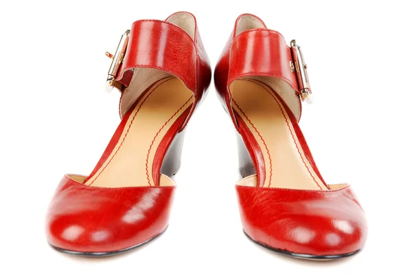 Fashionable women's red shoes — Stock Photo, Image