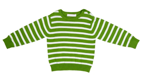 Zelený pruhovaný svetr pro děti — ストック写真