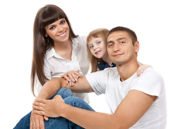 Família feliz de três — Fotografia de Stock