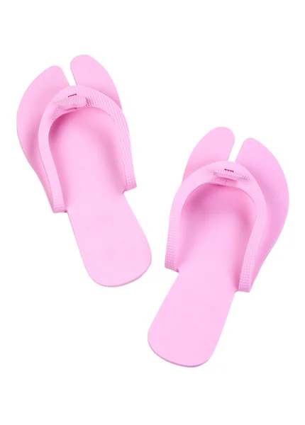Zapatos de playa rosa aislados en blanco —  Fotos de Stock
