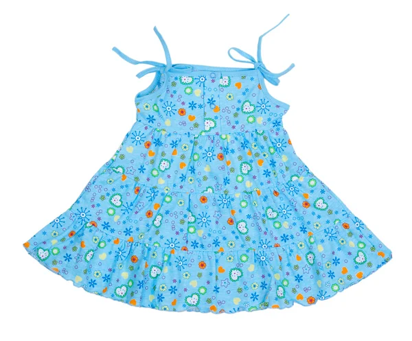 Кольорова синя дитяча літня сукня — стокове фото