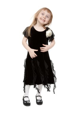 Hamming little lady on a white background clipart