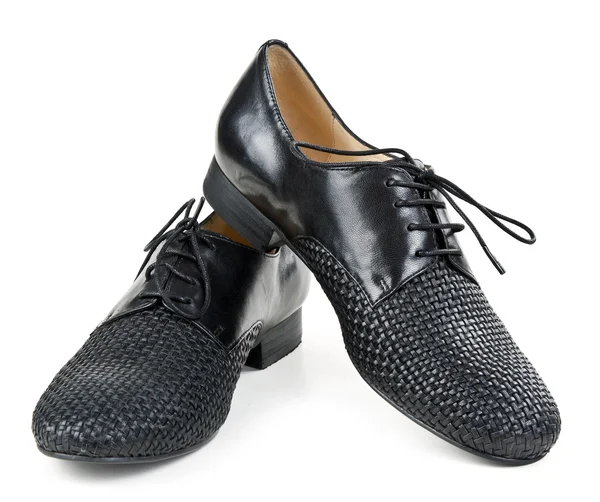 Şık çift siyah deri ayakkabı — Stok fotoğraf