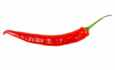 Hot chili peppers isolated on white clipart