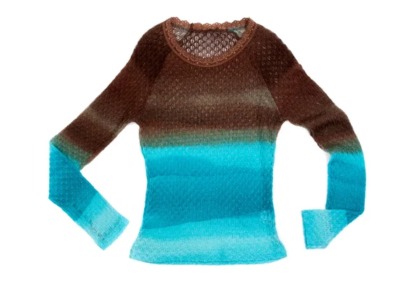 Dámské pletený pruhovaný svetr — Stock fotografie