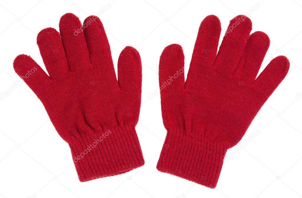 A pair of red gloves