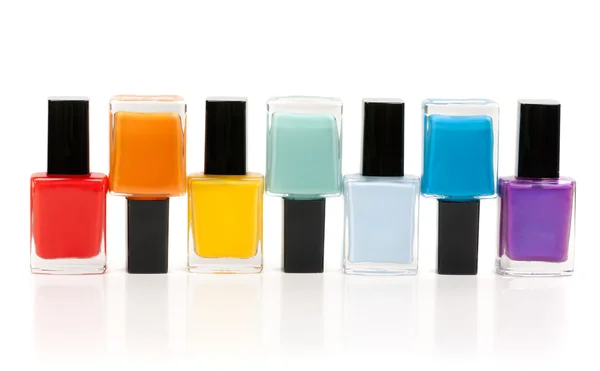 Groep van nagel poetsmiddelen geïsoleerd op wit — Stockfoto
