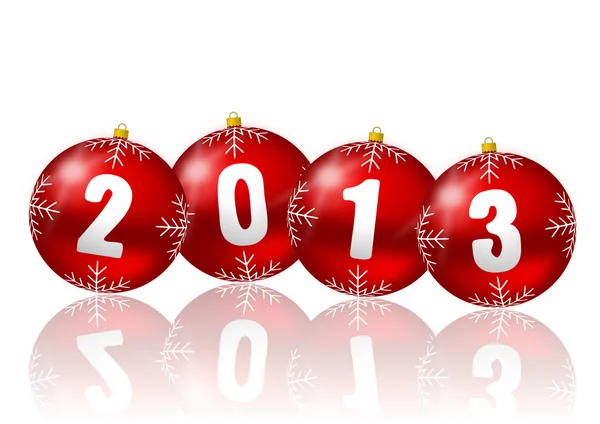 2013 nuovo anno illustrazione con palle di Natale — Foto Stock