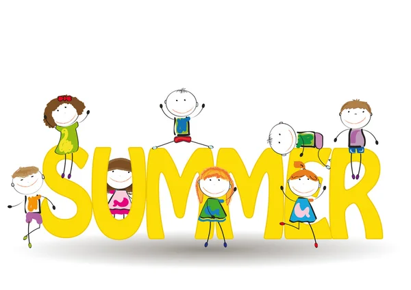 Παιδικό καλοκαίρι — Διανυσματικό Αρχείο
