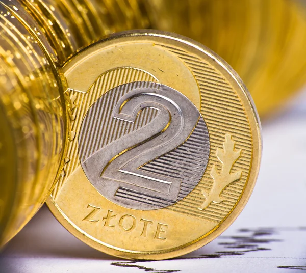 Extremt närbild bild av Polen valuta — Stockfoto