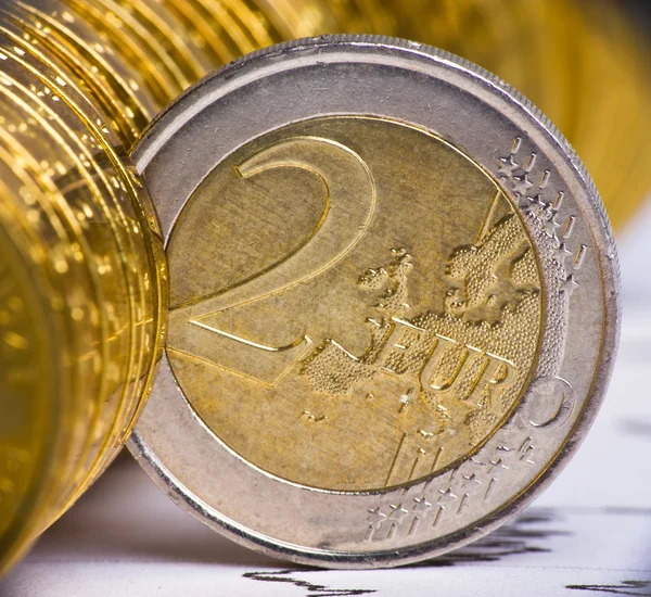 Uiterst close-up van Europese munt — Stockfoto