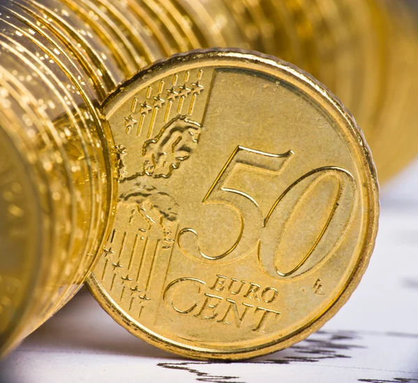 非常にクローズ アップ ヨーロッパの通貨の表示 — ストック写真