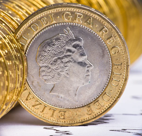Son derece kadar İngiliz para birimi görünümünü kapat — Stok fotoğraf