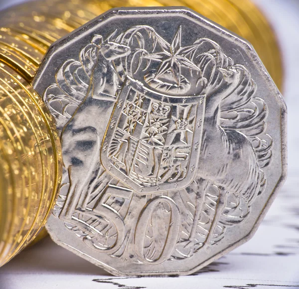 Vedere extrem de apropiată a monedei australiene — Fotografie, imagine de stoc