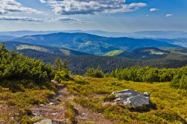 Beautiful view from trail of Beskidy mountains, Poland clipart