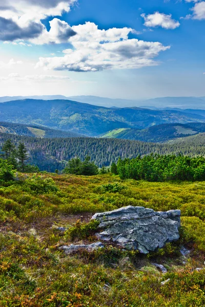 Beautiful view from trail of Beskidy mountains, Poland — Stock Photo, Image