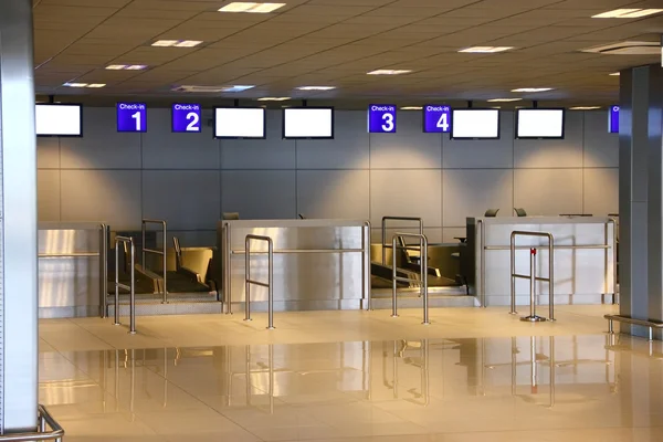 stock image Modern interior of airport terminal check-in