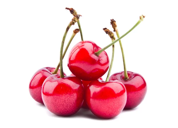 Frutos de cereja doce isolados no fundo branco — Fotografia de Stock