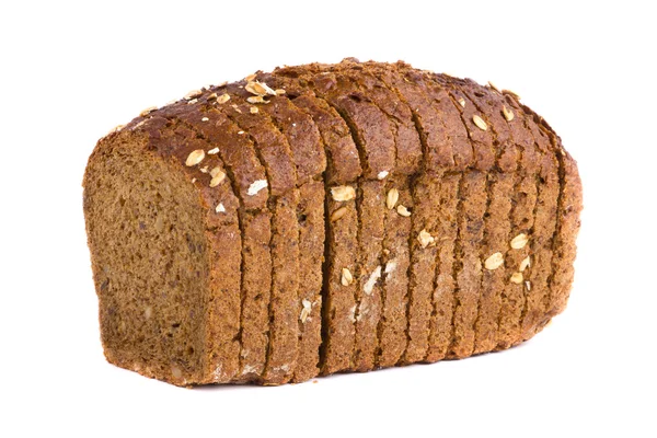 Delicioso pão assado integral isolado no fundo branco — Fotografia de Stock