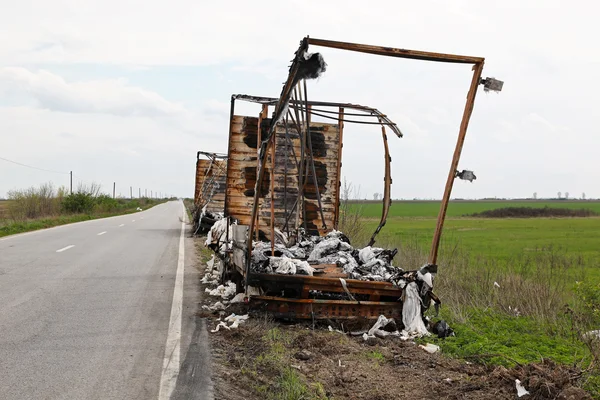 Požár nákladního automobilu — Stock fotografie