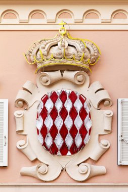 Principality of Monaco coat of arms at wall clipart