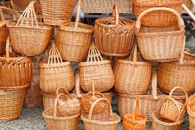 Wicker baskets clipart