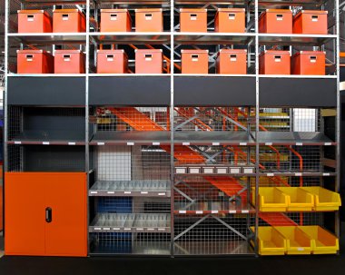 Warehouse shelves clipart