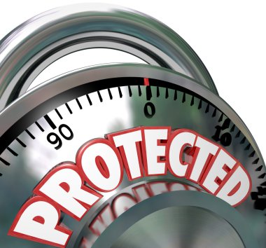 Protected Combination Lock Security Protection clipart