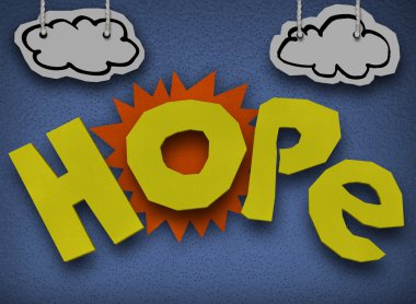 Hope Cardboard Diorama Word Sun Paper Cutout clipart