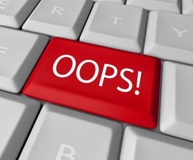 Oops Mistake Correction Key on Computer Keyboard clipart