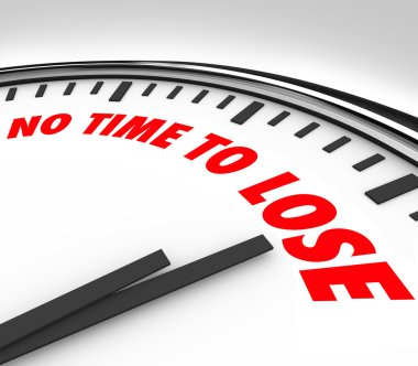 No Time to Lose Clock Counting Down Final Minutes clipart