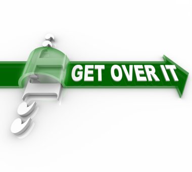 Get Over It Words Arrow Overcome Obstacle clipart