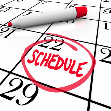 Schedule Word Circled on Calendar Appointment Reminder clipart