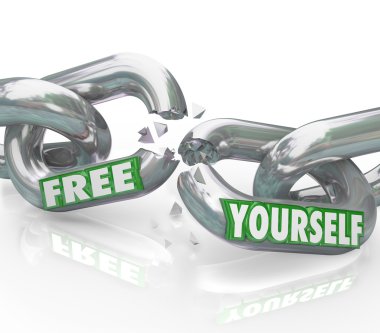 Free Yourself Chains Breaking Free Links Unbound clipart