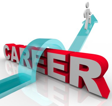 Person Better Job Career Word Rising Promotion Opportunity clipart
