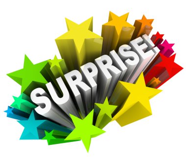Surprise Starburst Word Exciting News Information clipart