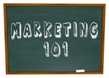 Marketing 101 Words on Chalkboard Basics clipart