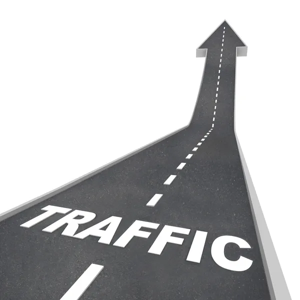 矢印道路 web 輸送の上の上昇のトラフィック — ストック写真