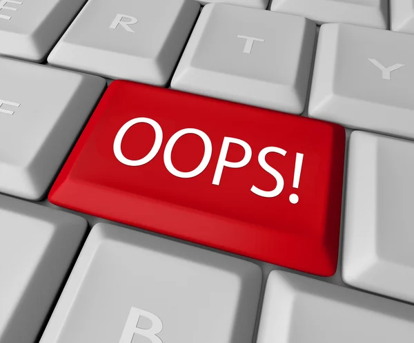 Oops Mistake Correction Key on Computer Keyboard — Stock Photo, Image
