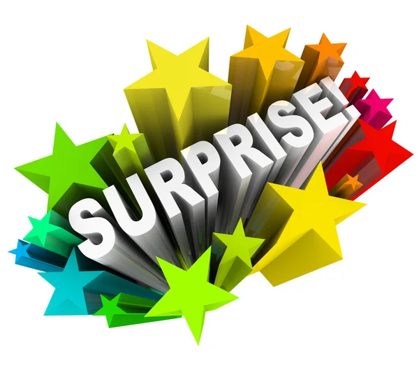 Surprise Starburst Word Exciting News Information — Stock Photo, Image