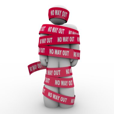 No Way Out Man Wrapped Up in Red Tape Hopeless clipart