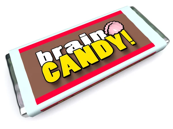 脳チョコレート キャンディーバーラッパーのアイデアを刺激します。 — ストック写真