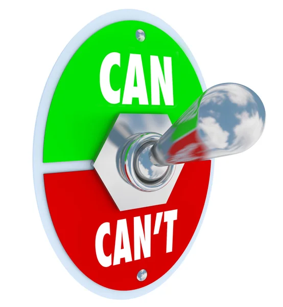 Can or Can 't Toggle Switch Committed to Solution Attitude — стоковое фото