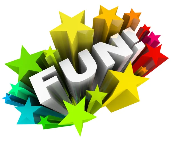 Fun Word Stars Starburst Entertainment Amusement — Stock Photo, Image