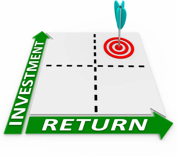 Massimizza il ritorno sulla matrice delle frecce di investimento — Foto Stock
