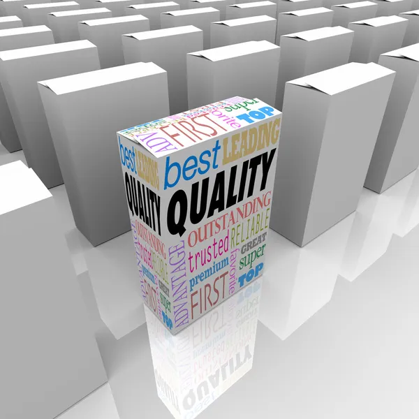 Caixa de qualidade se destaca melhor produto entre muitos concorrentes — Fotografia de Stock
