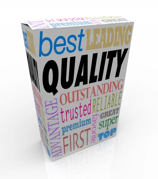 Parola di qualità sulla scatola del prodotto Migliore scelta — Foto Stock